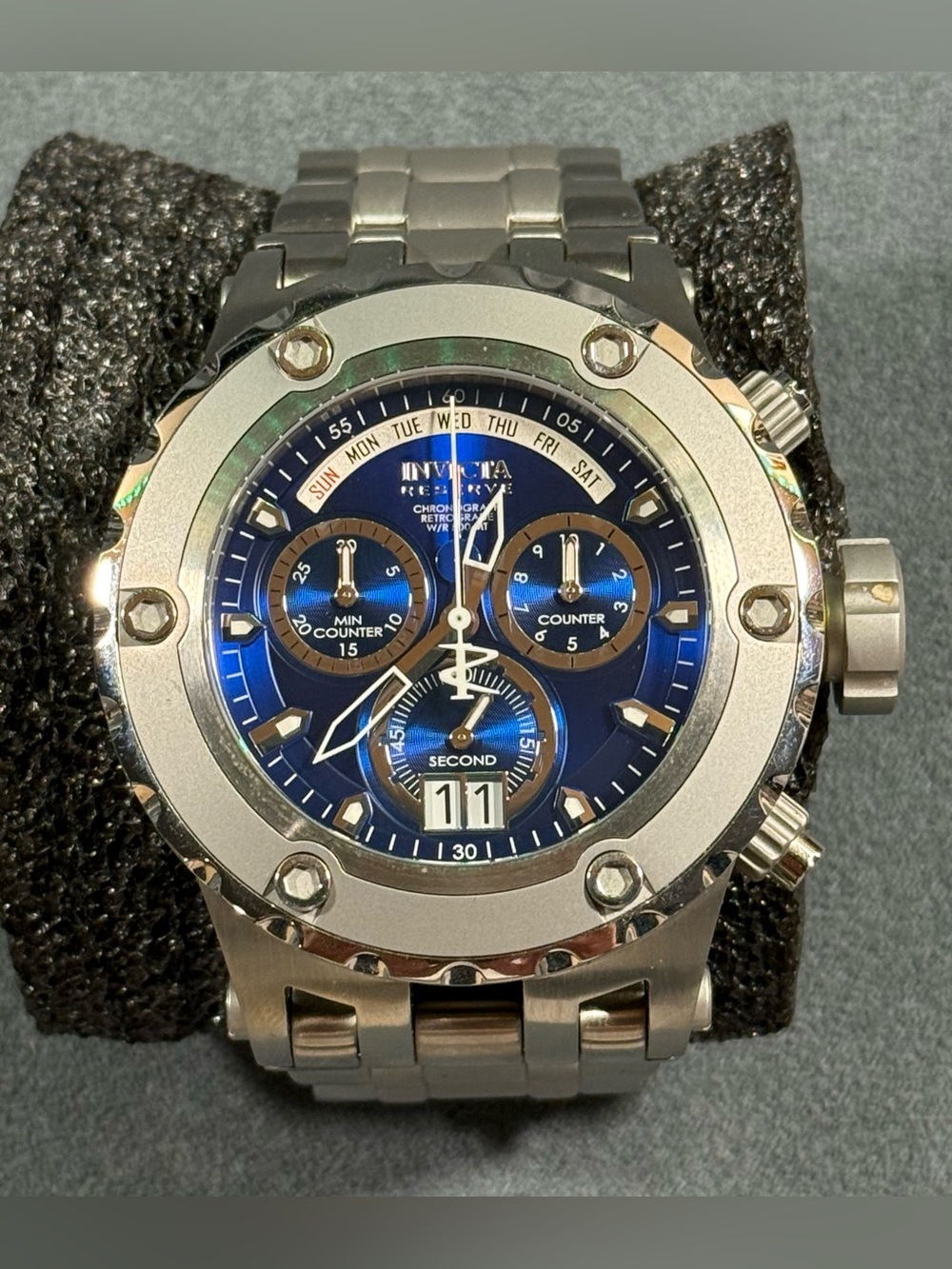 Invicta 1564 Reserve SubAqua Men's Blue Dial Stainless Steel Chronograph Watch